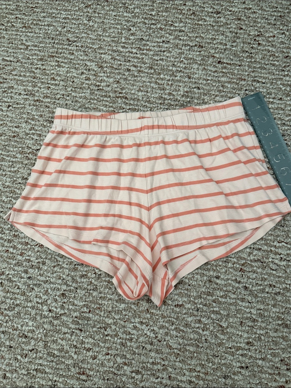 LAKE Pajama Shorts, Peach/Pink Stripe